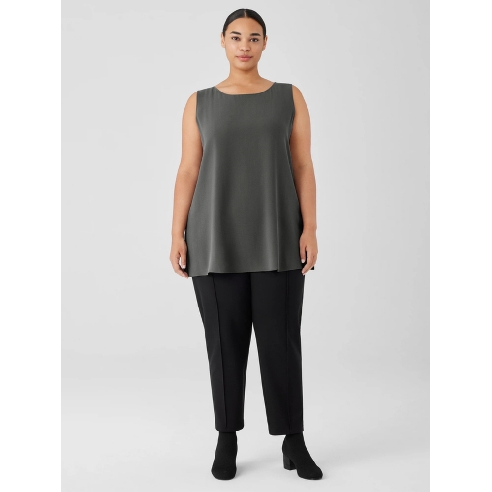 Eileen Fisher | Washable Flex Ponte Pintuck Pant In Black - Picture 14 of 14